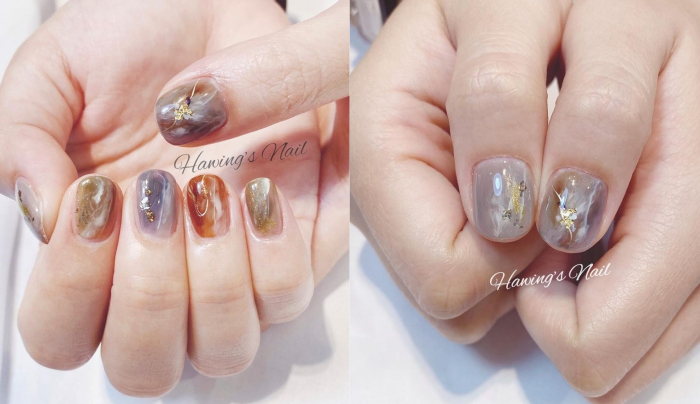 秋冬美甲_秋冬指甲_顯白秋冬美甲.